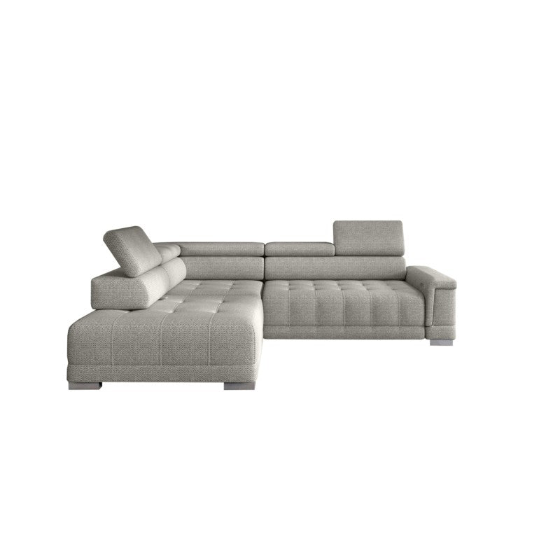 CAMPO L left-hand corner sofa with electric seat adjustment – Memphis 04 – front view – image 1