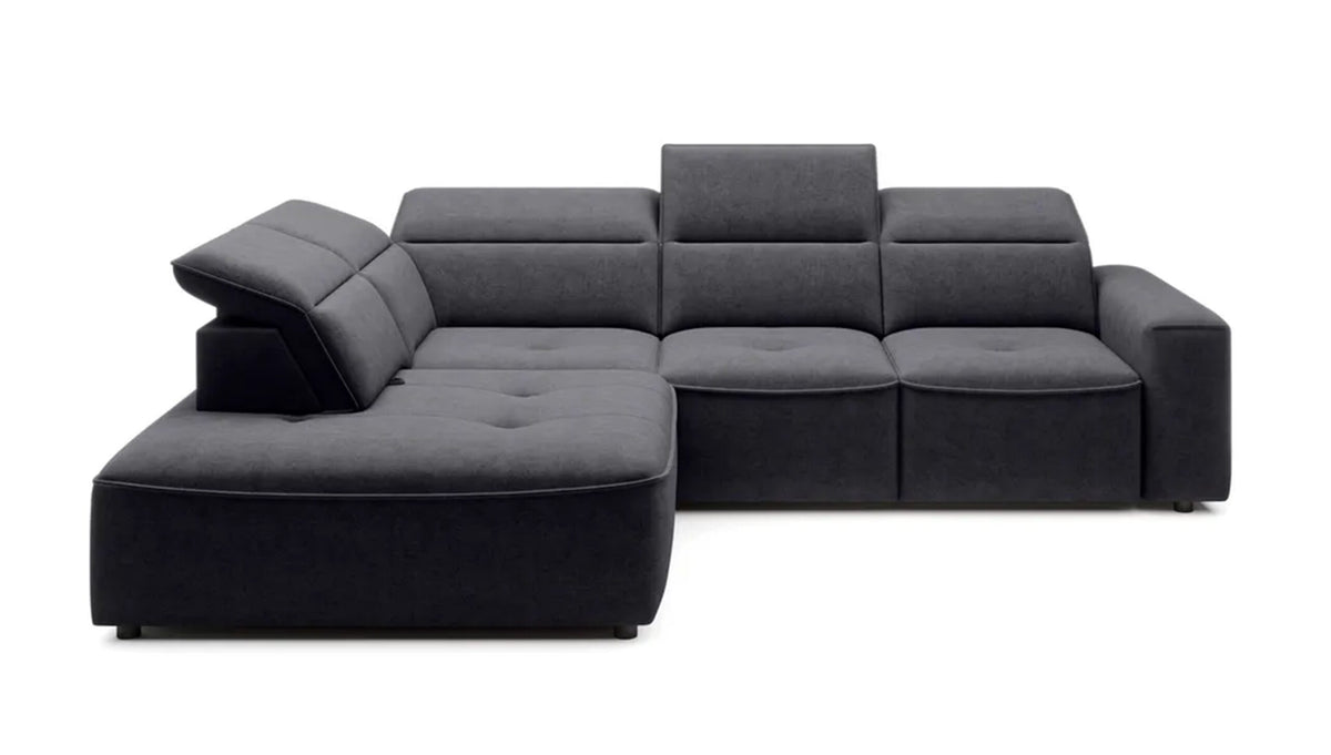 COLOMBO L Left-hand electric corner sofa bed with storage – Element 01 Graphite – image 1