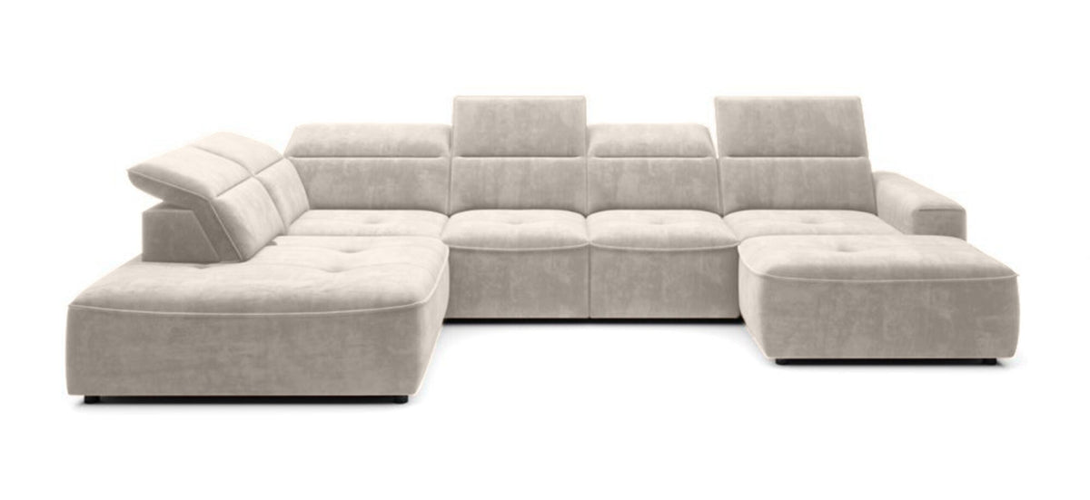 COLOMBO XL Left-hand electric corner sofa bed with storage – Palladium 02 Beige – image 1