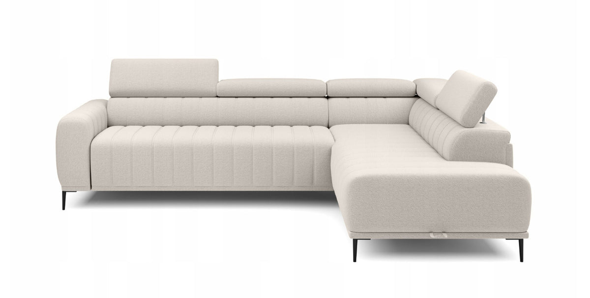 GANDI 120 Right-hand corner sofa with Italian sleeping system – Salvador 01 Beige – image 1