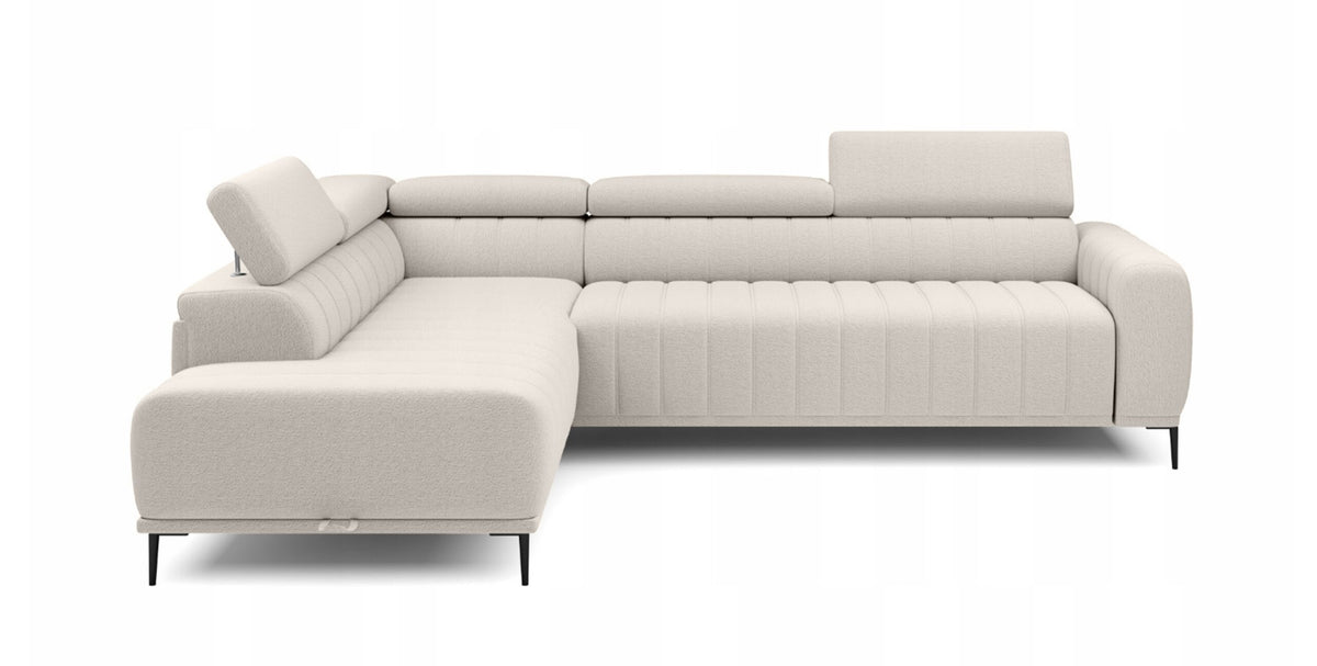 GANDI 140 Left-hand corner sofa with Italian sleeping system – Salvador 01 Beige – image 1