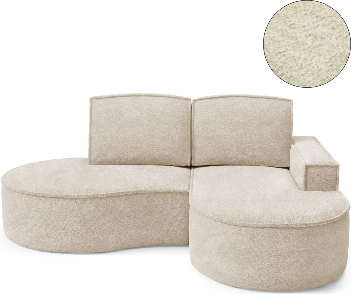 MOLLY Right-hand freestanding fixed corner sofa – Abriamo 03 Beige – image 1