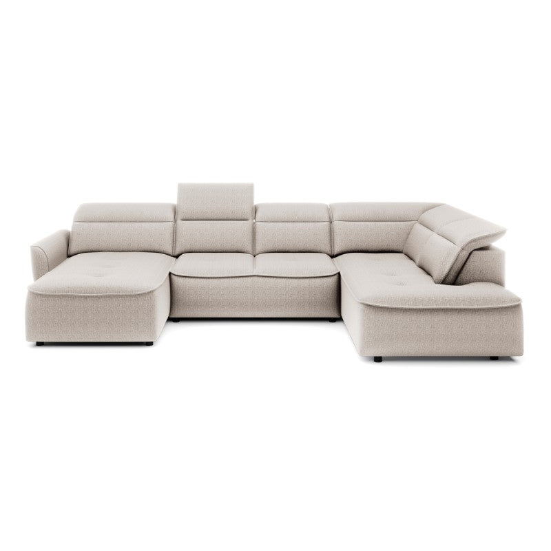 MURILLO XL Right-hand corner sofa with electric seat adjustment – Vogue 01 – front view – image 1