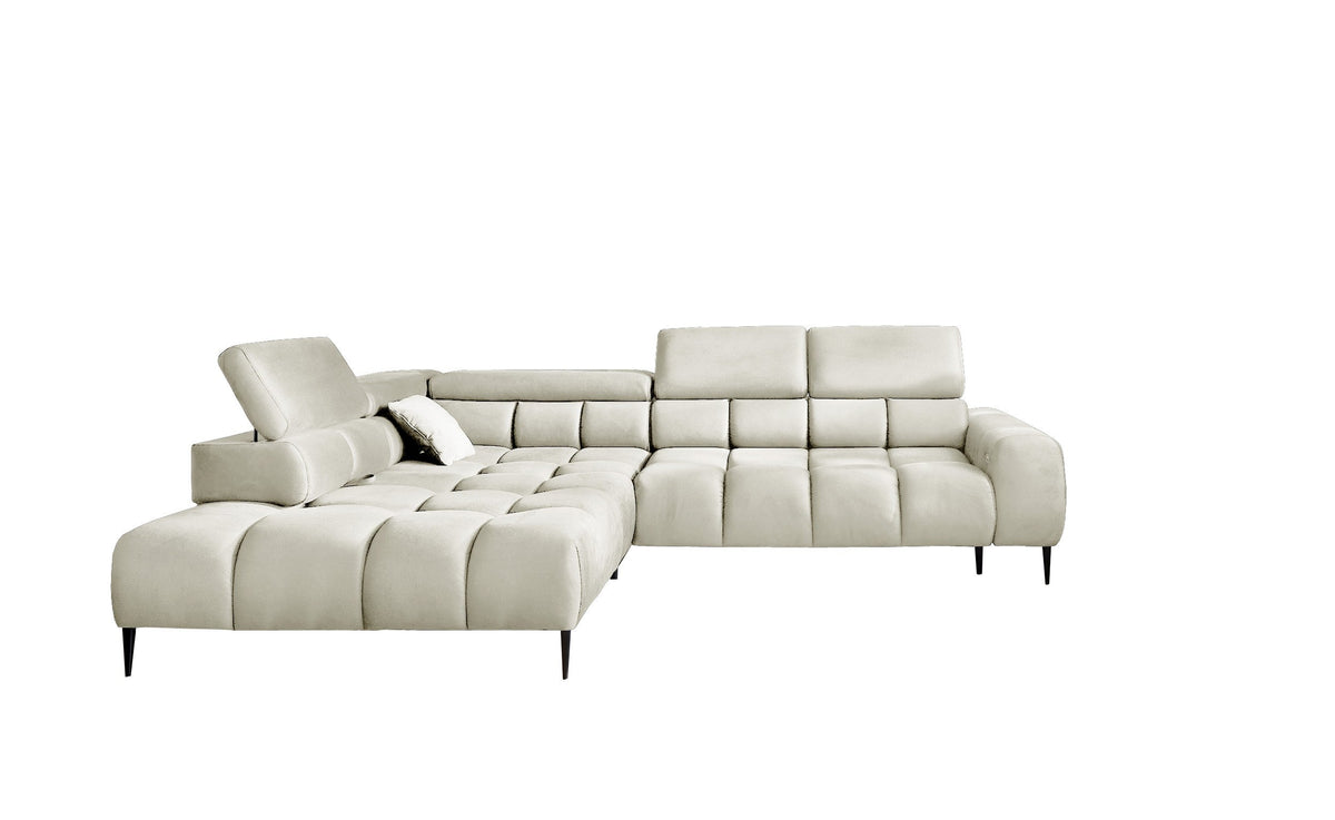 PLAZA L freestanding left-hand corner sofa – Monolith 02 – front view – image 1