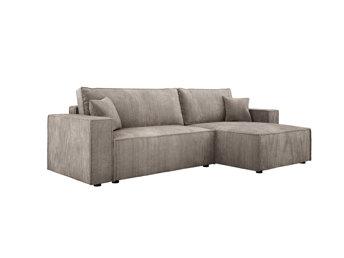 POSO XL corner sofa. Right-hand set with pillows, freestanding – Poso 02 – front view – image 1