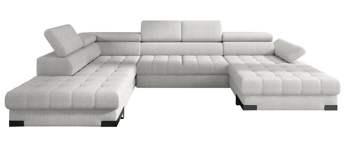 SELVA XL Left-hand corner sofa bed with storage – Austin 05 Light brown – image 1