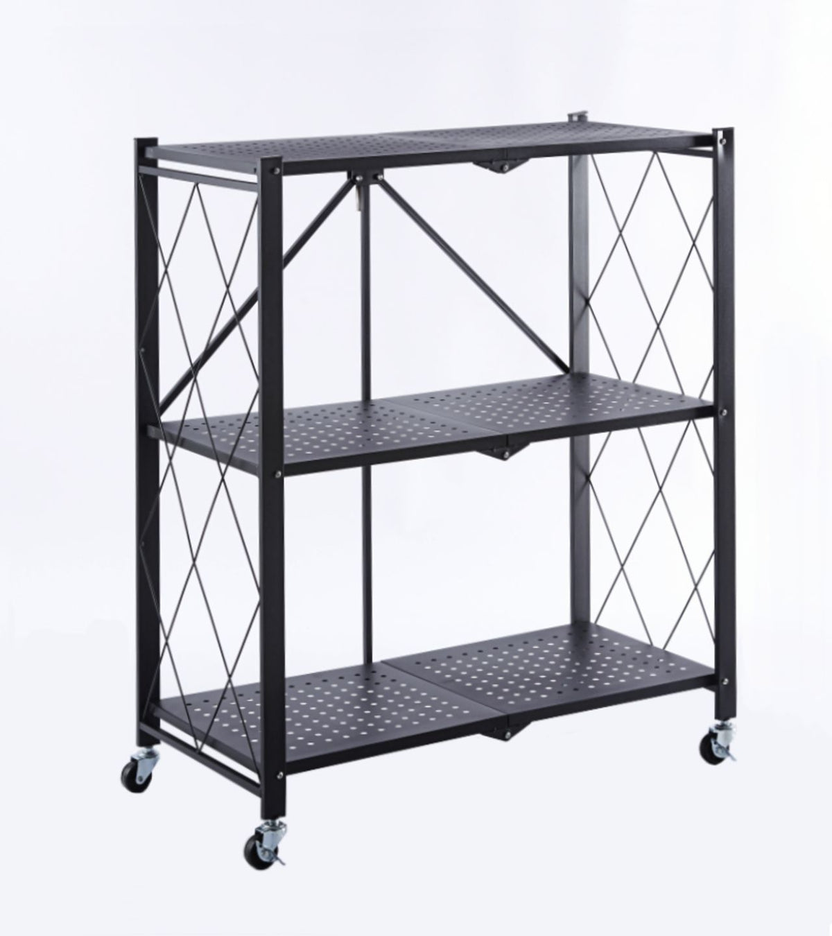 Metal shelf R4-FX (3P) – Black – front view – image 1