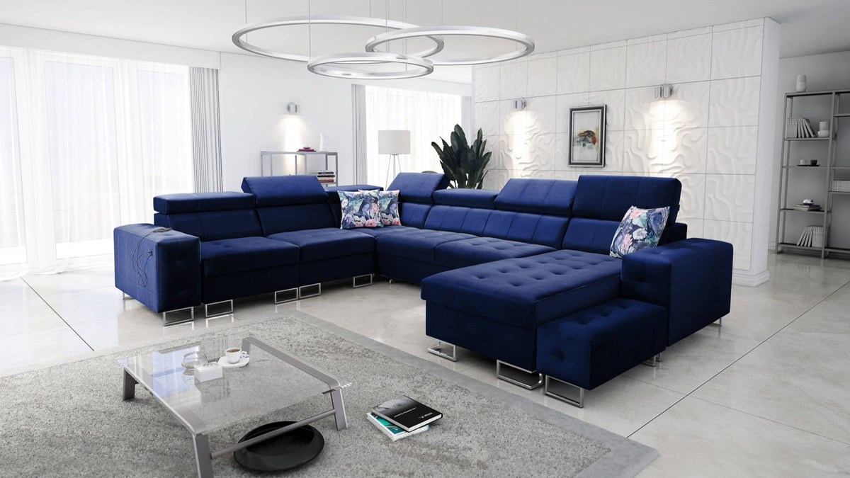 Fusion VIII quilted corner sofa bed – right-hand