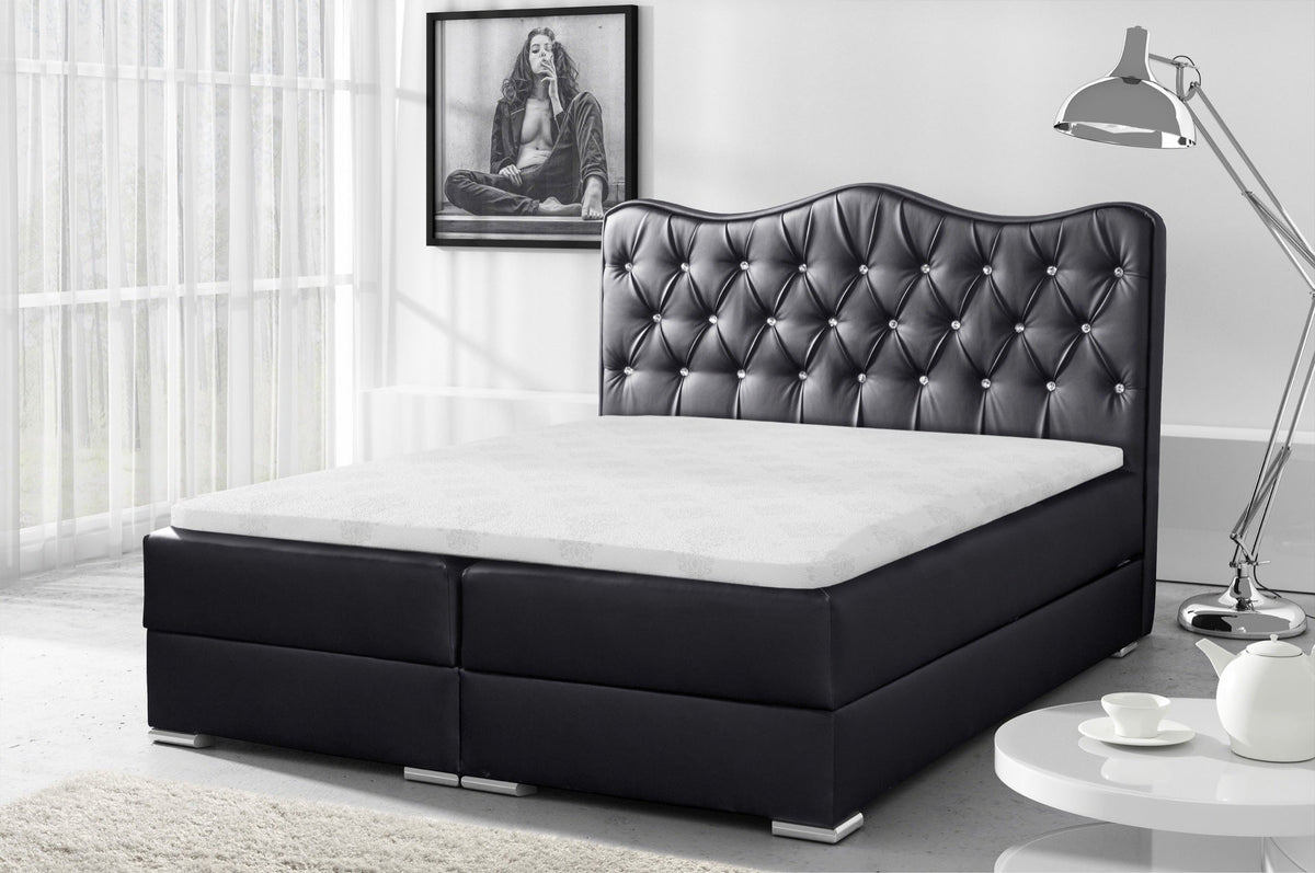 Clivo continental bed with a bedding storage compartment – Soft 11 – front view – image 1