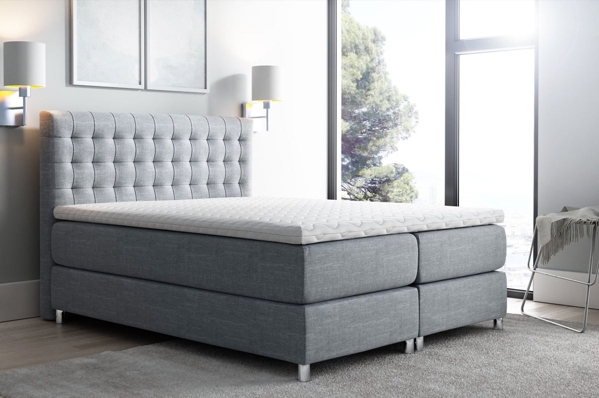 Hexa continental bed, decorative quilting, headboard – Inari 81 – front view – image 1