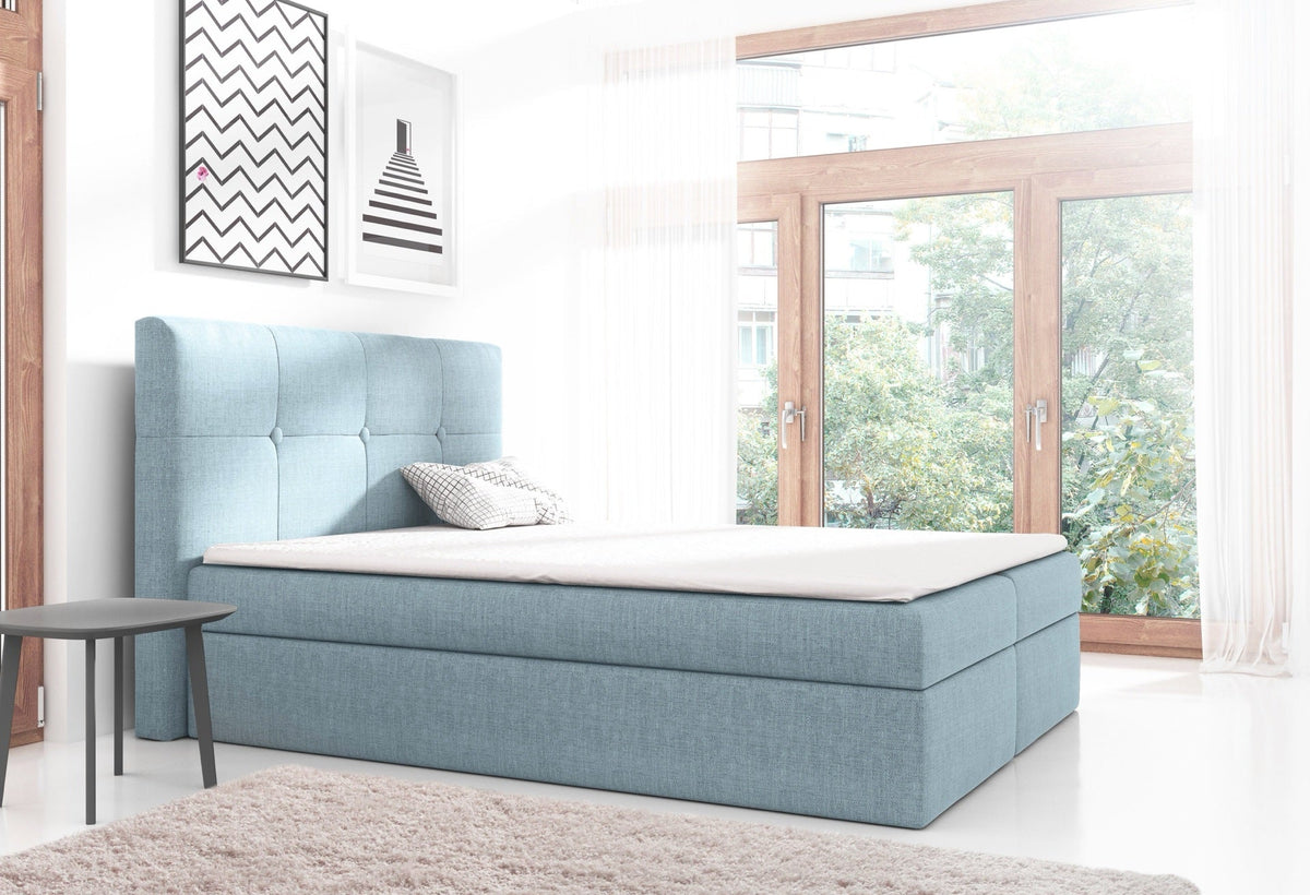 Arco continental bed with a bedding storage compartment – Inari 72 – front view – image 1