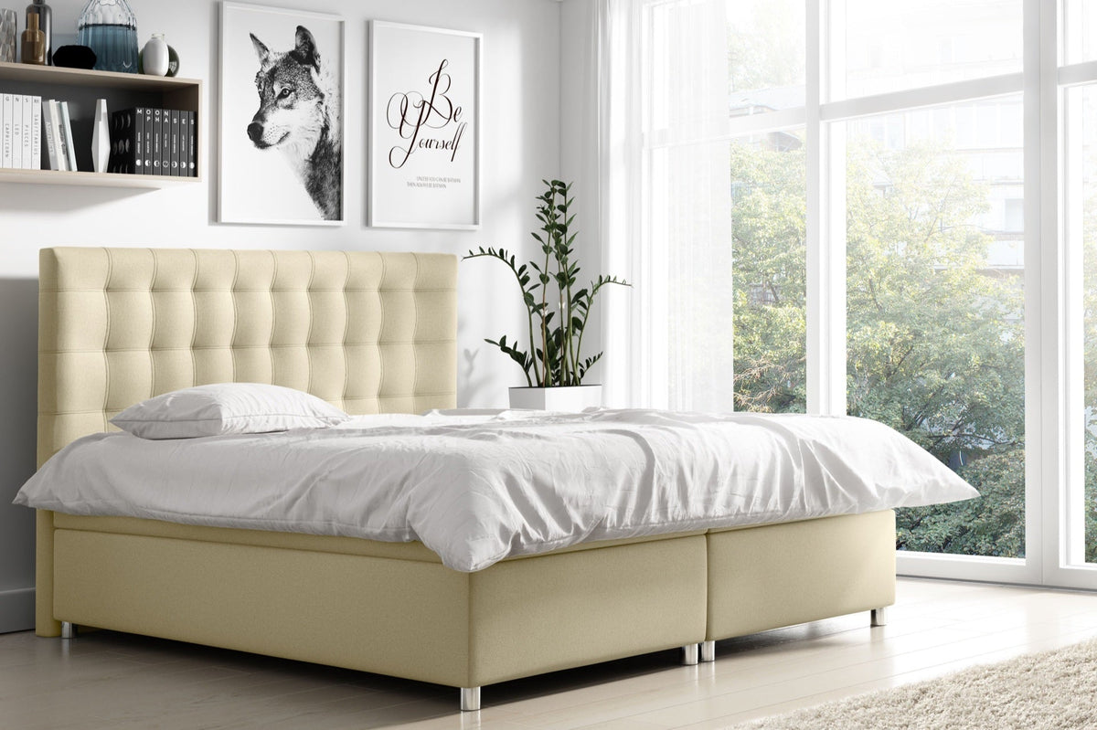Lotos continental bed with a bedding storage compartment – Endo 7701 – front view – image 1