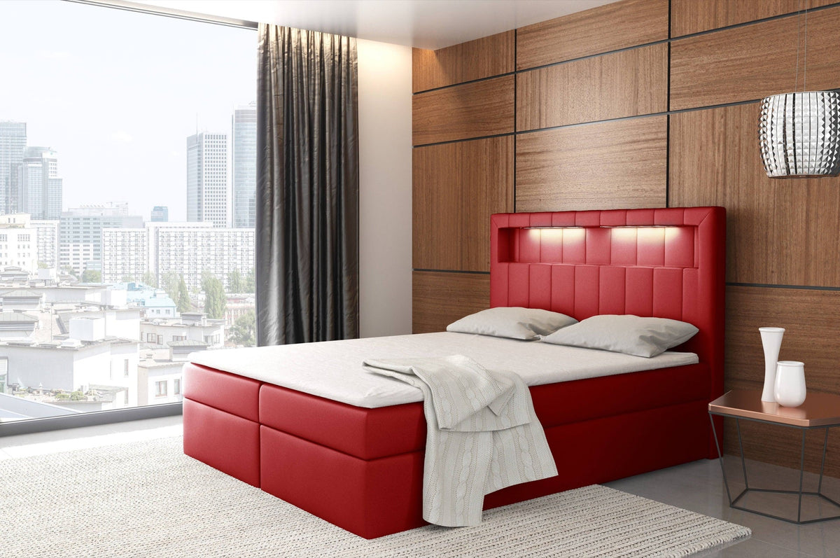 Magnat continental bed with a bedding storage compartment – Soft 10 – front view – image 1