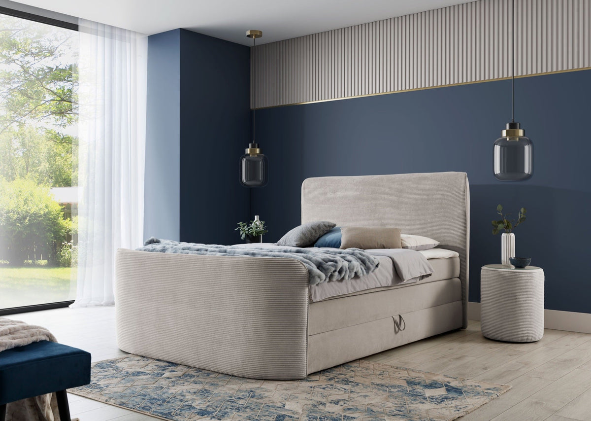Forma continental bed with a bedding storage compartment – Poso 2 – front view – image 1