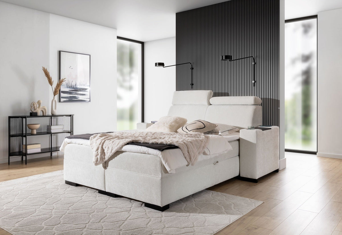 Zenna continental bed with adjustable headboards – Dress Me 01 – front view – image 1