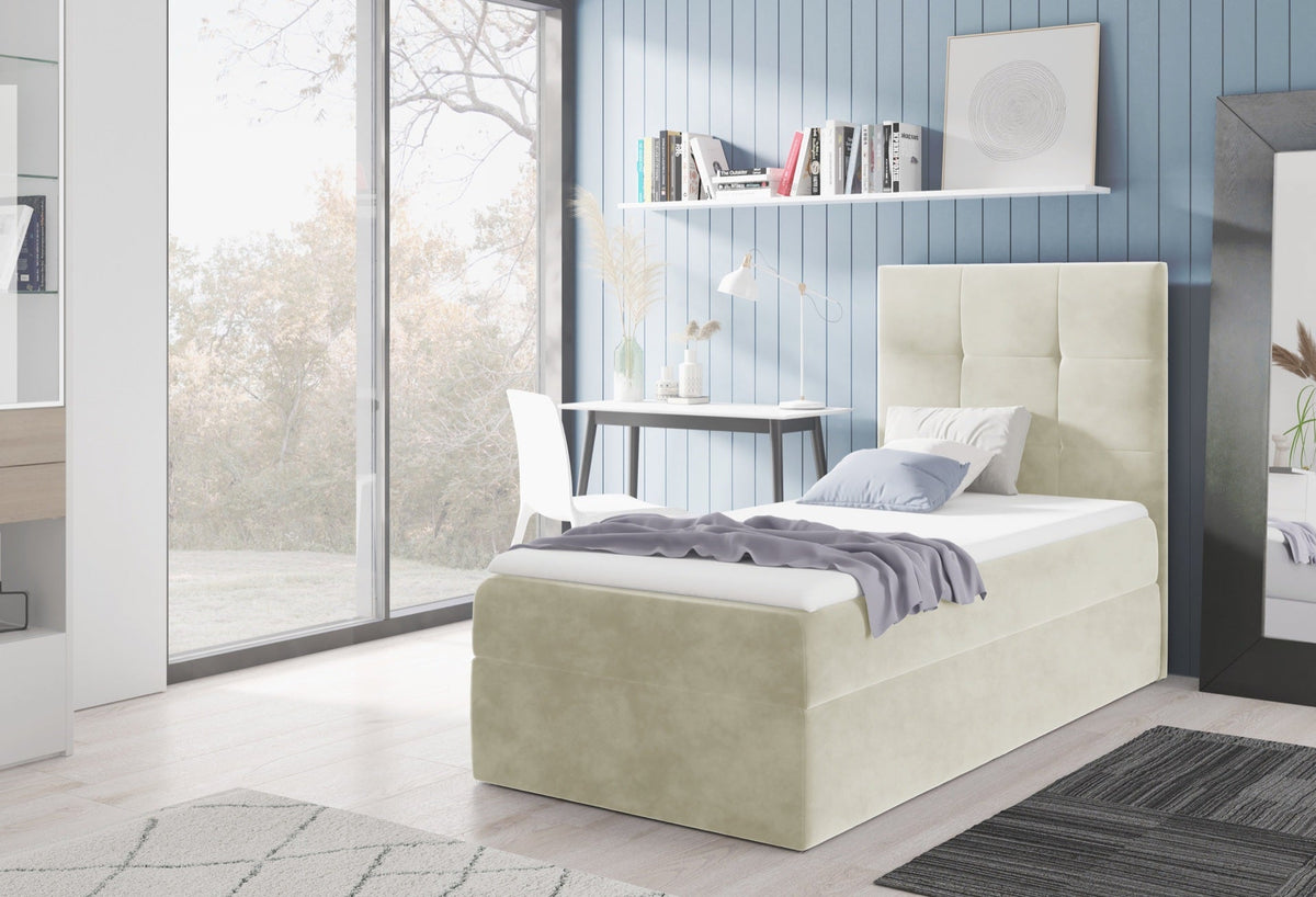 Kivo II youth bed with a bedding storage compartment, Magic velvet 2201 – Magic Velvet 2201 – front view – image 1