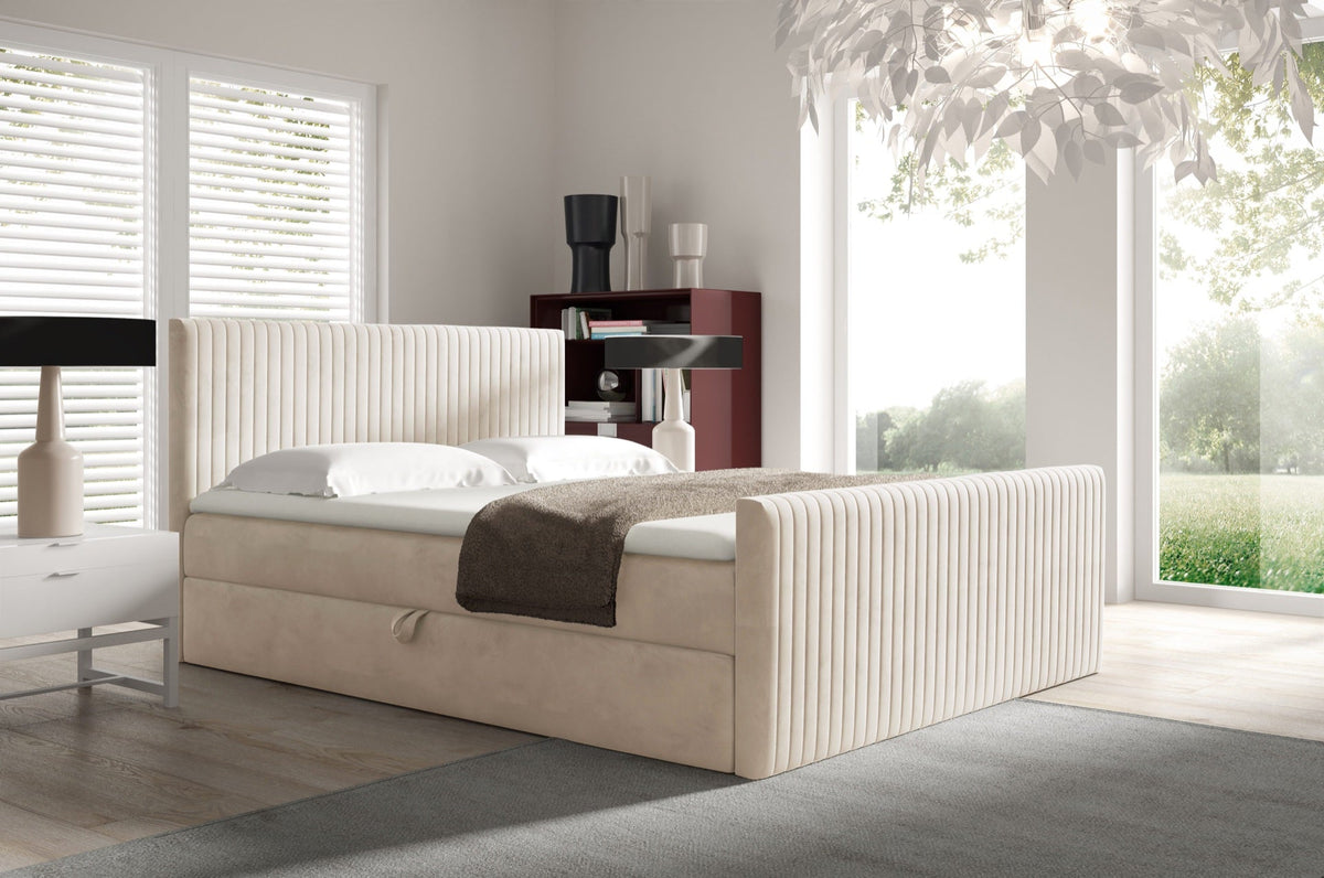Elven continental bed with a bedding storage compartment – Fresh 01 – front view – image 1
