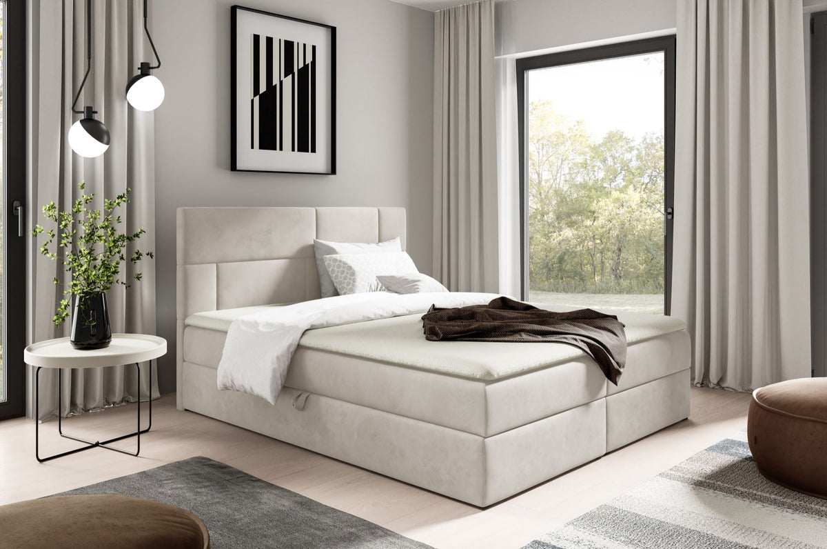Killian continental bed with a bedding storage compartment – Fresh 01 – front view – image 1