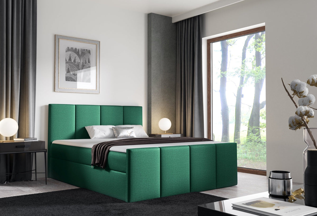 Ulvaro continental bed with a bedding storage compartment – Fancy 36 – front view – image 1