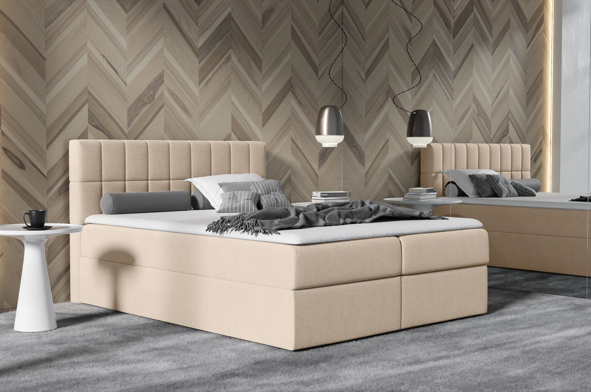 Morivo continental bed with a bedding storage compartment – Soro 21 – front view – image 1