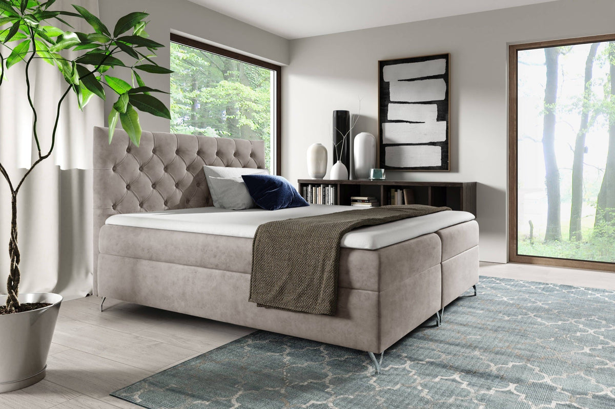 Lexio continental bed with a bedding storage compartment – Fresh 1 – front view – image 1