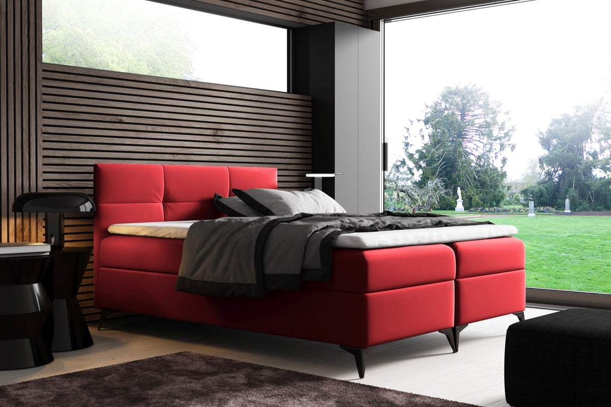 Santos continental bed with a bedding storage compartment – Soft 10 – front view – image 1