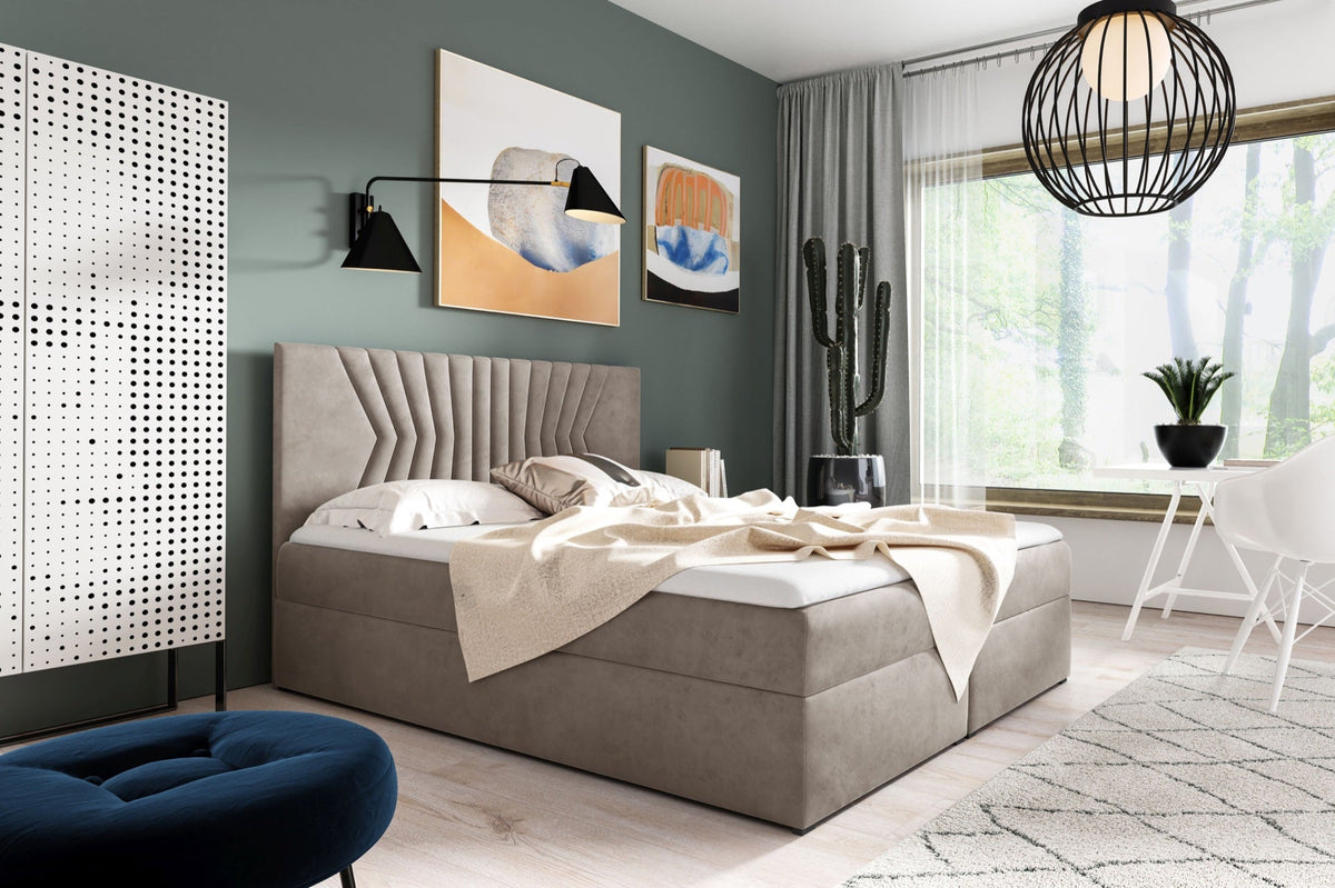 Zendo II continental bed with a bedding storage compartment – Fresh 2 – front view – image 1