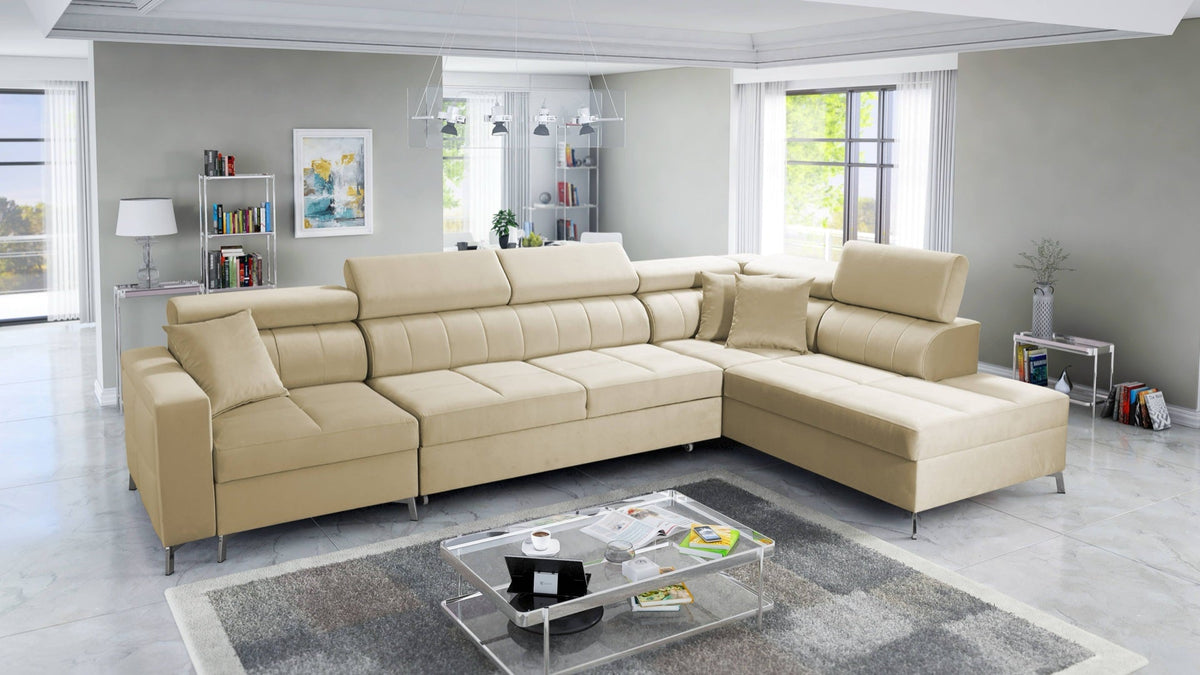 Oslo X maxi corner sofa bed with storage – right-hand