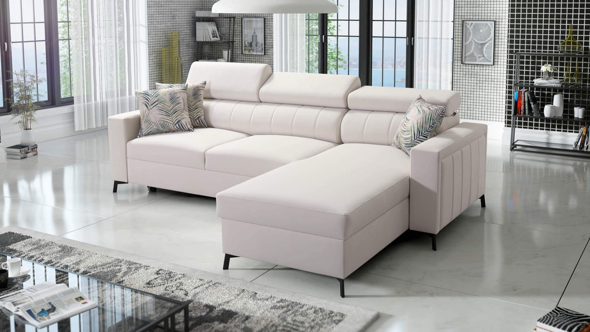 Arco I Maxi corner sofa bed – headrests – right-hand