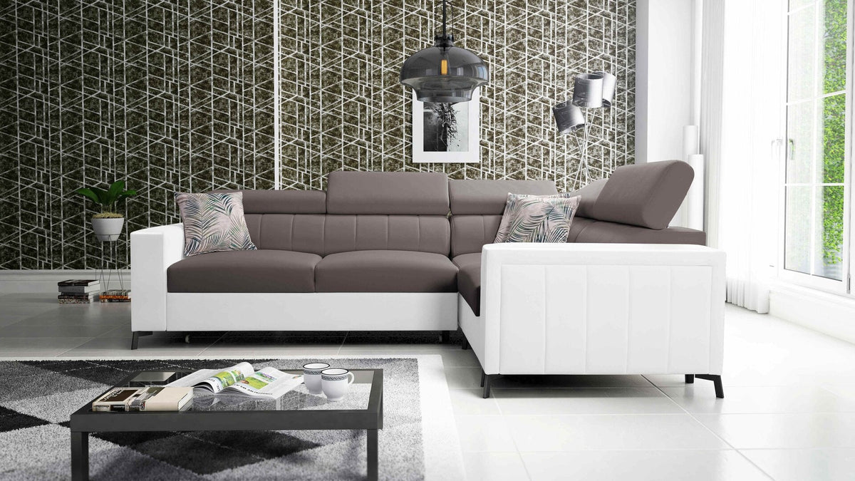 Arco II corner sofa bed – eco-leather, right-hand