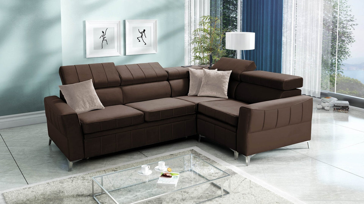 Modena II Corner sofa bed with storage – right-hand