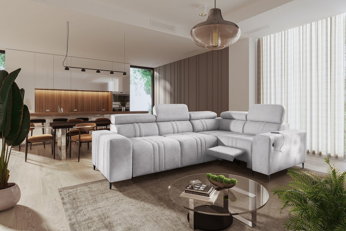 Verona II Mix corner sofa bed and recliner – left-hand