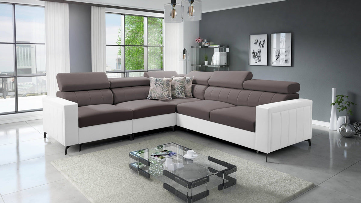 Arco IV Corner sofa bed, Adjustable – eco-leather, left-hand