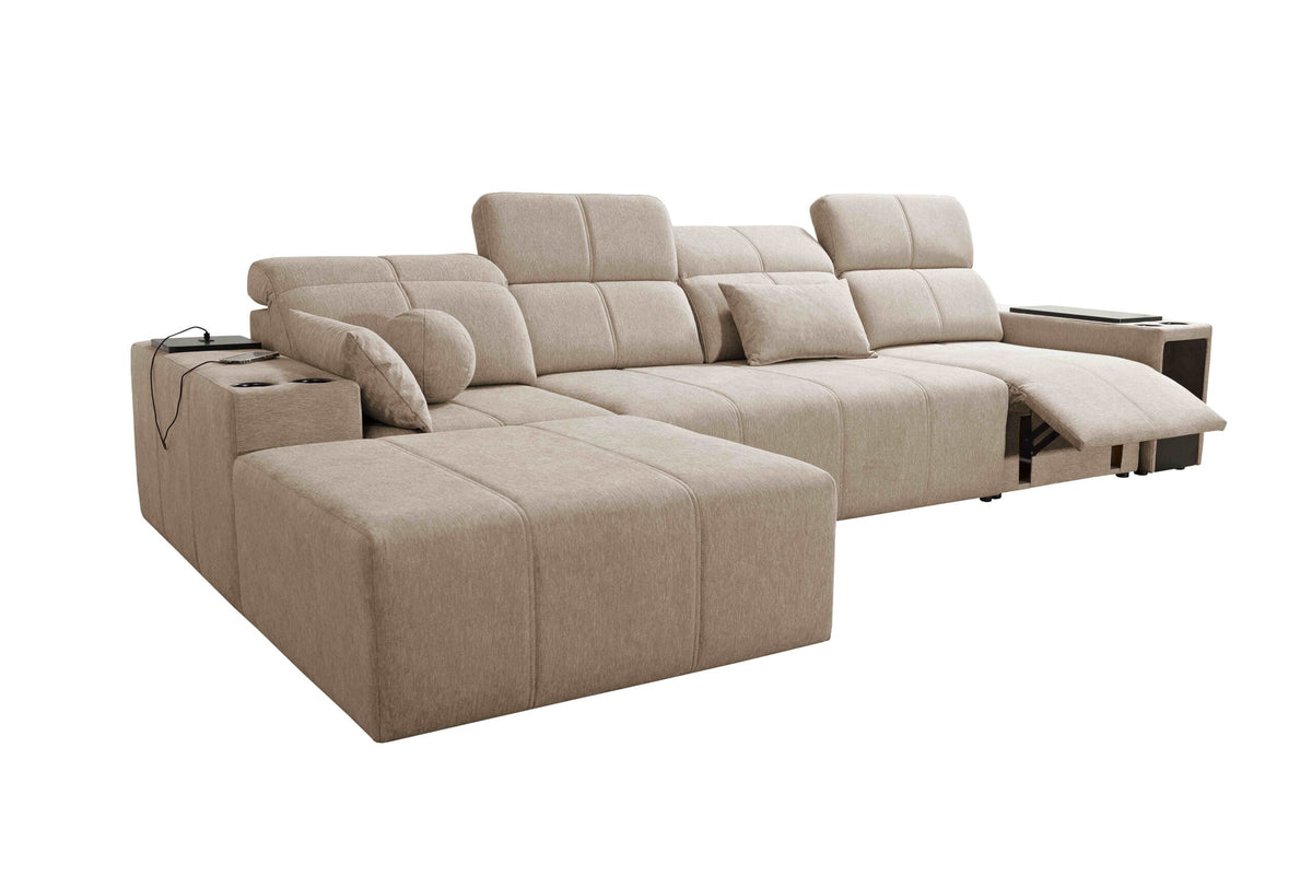 Milano XII Mix corner sofa bed and recliner – right-hand