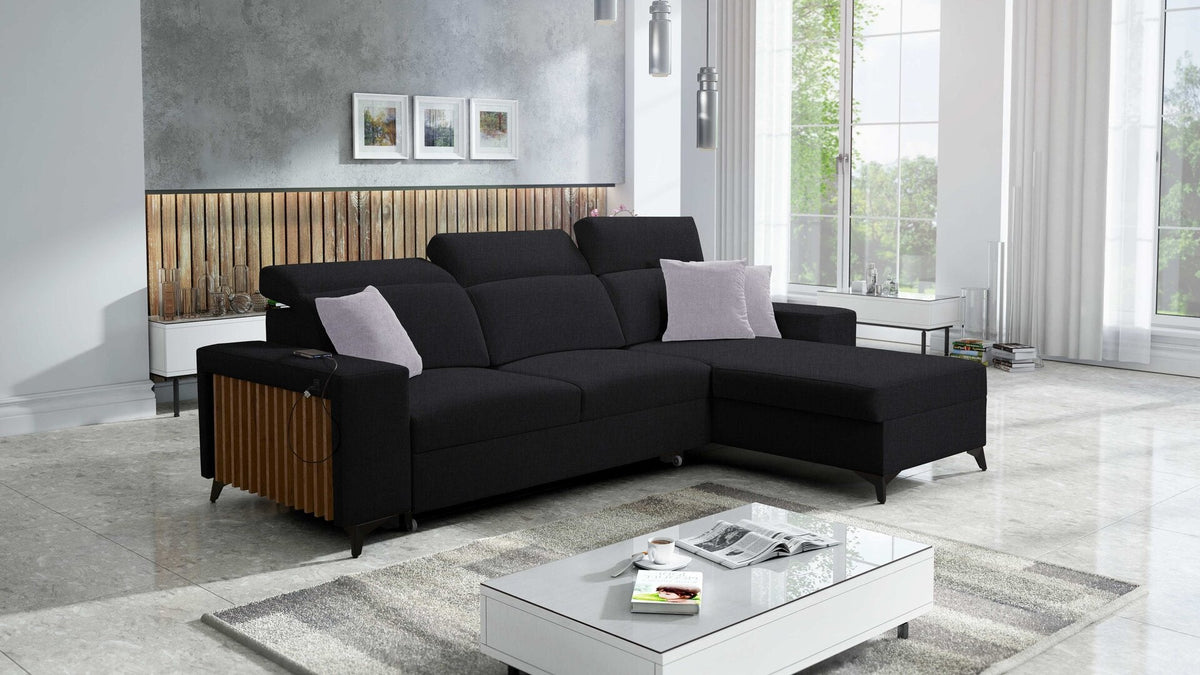 Alto I corner sofa bed with slats – right-hand