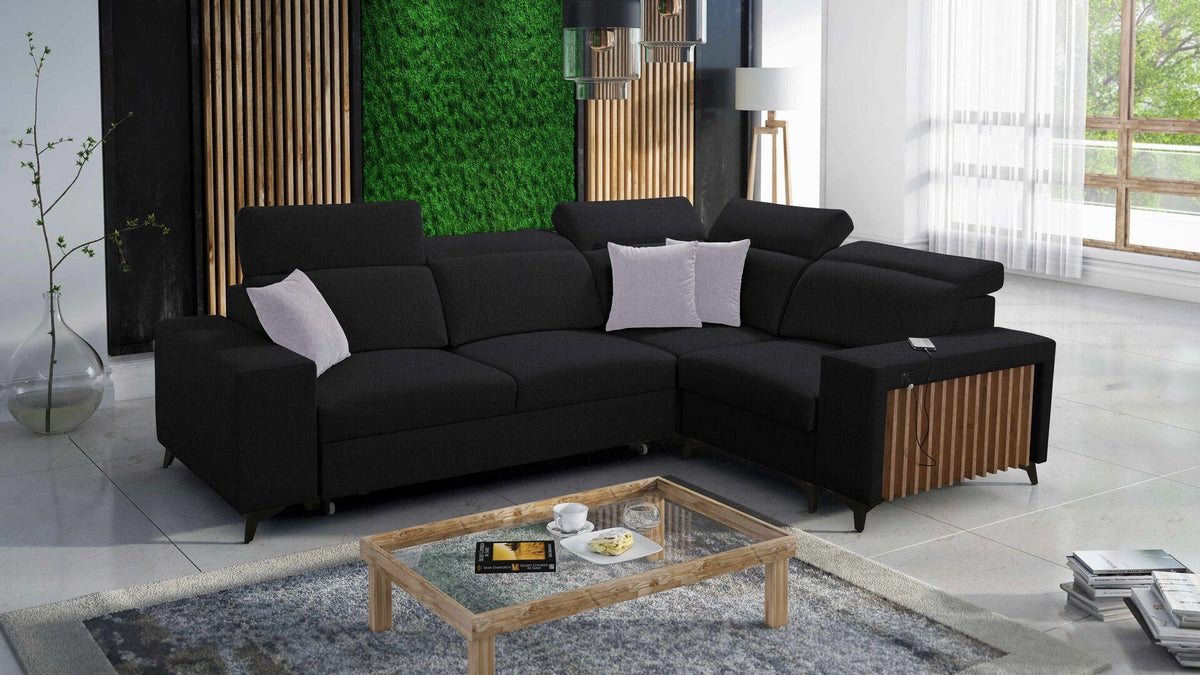 Alto II corner sofa bed with slats – right-hand