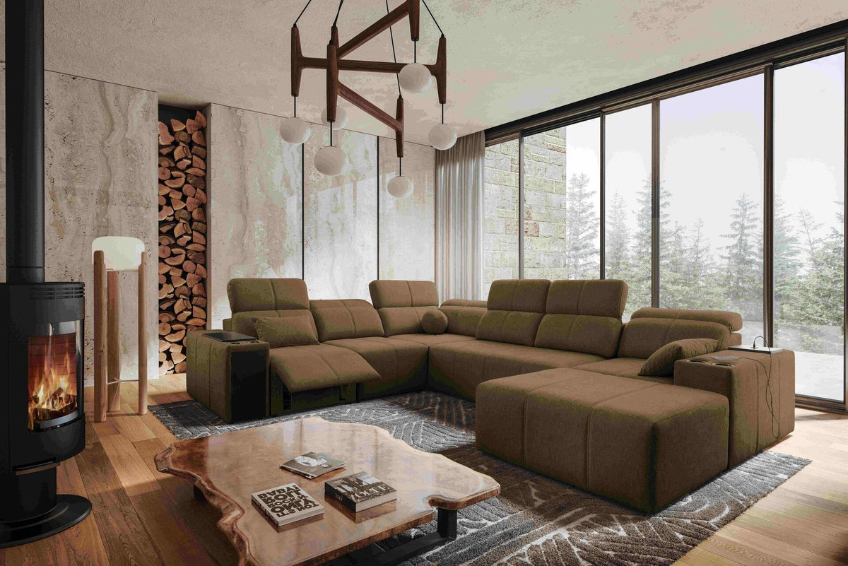 U-shaped Milano VIII mix corner sofa bed – left-hand