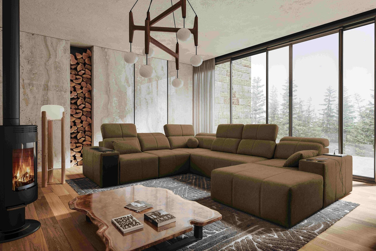 U-shaped Milano VIII corner sofa bed – left-hand