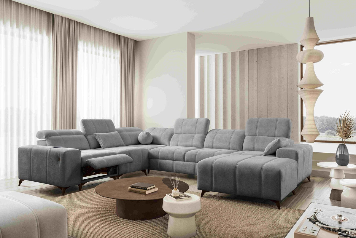 U-shaped BALLAGIO VIII mix corner sofa bed – left-hand