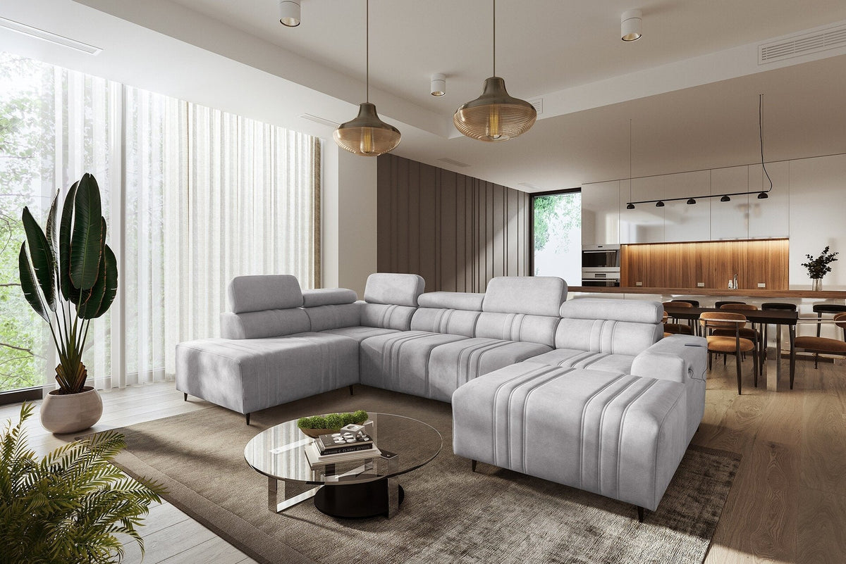U-shaped Verona VI corner sofa bed – left-hand