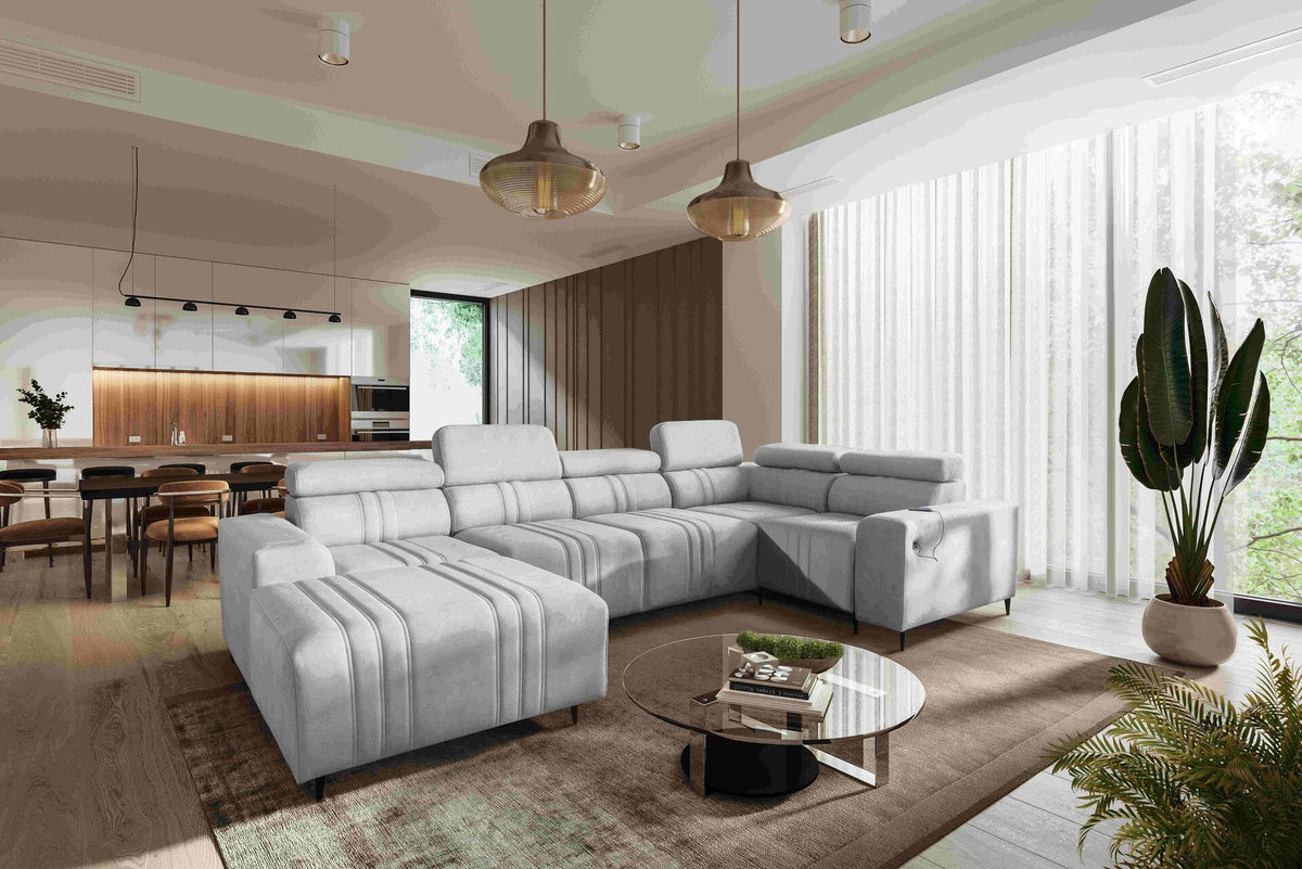 U-shaped Verona IV corner sofa bed for Vena 3 fabrics