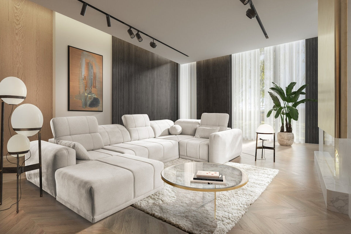U-shaped Luxor IV corner sofa bed – right-hand