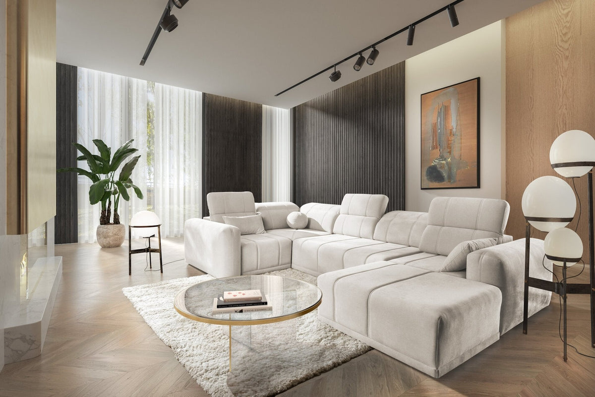 U-shaped Luxor IV corner sofa bed – left-hand