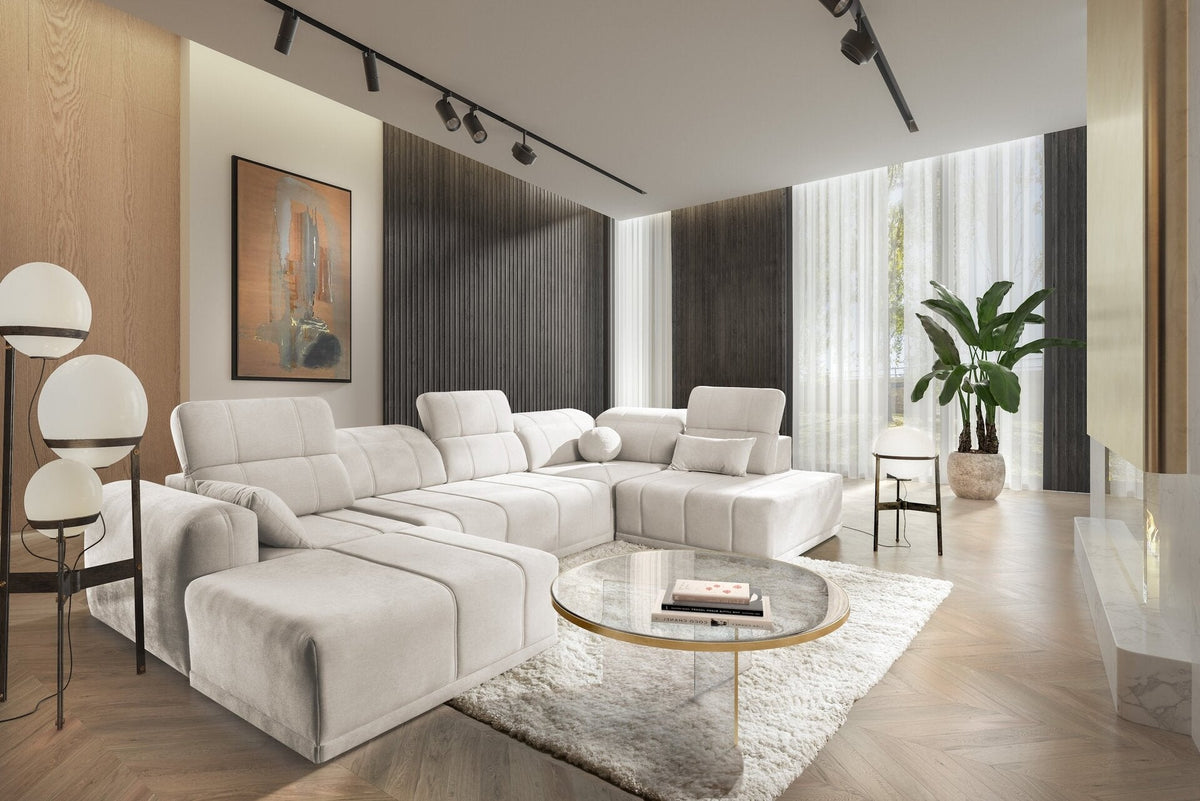 U-shaped Luxor VI corner sofa bed – right-hand