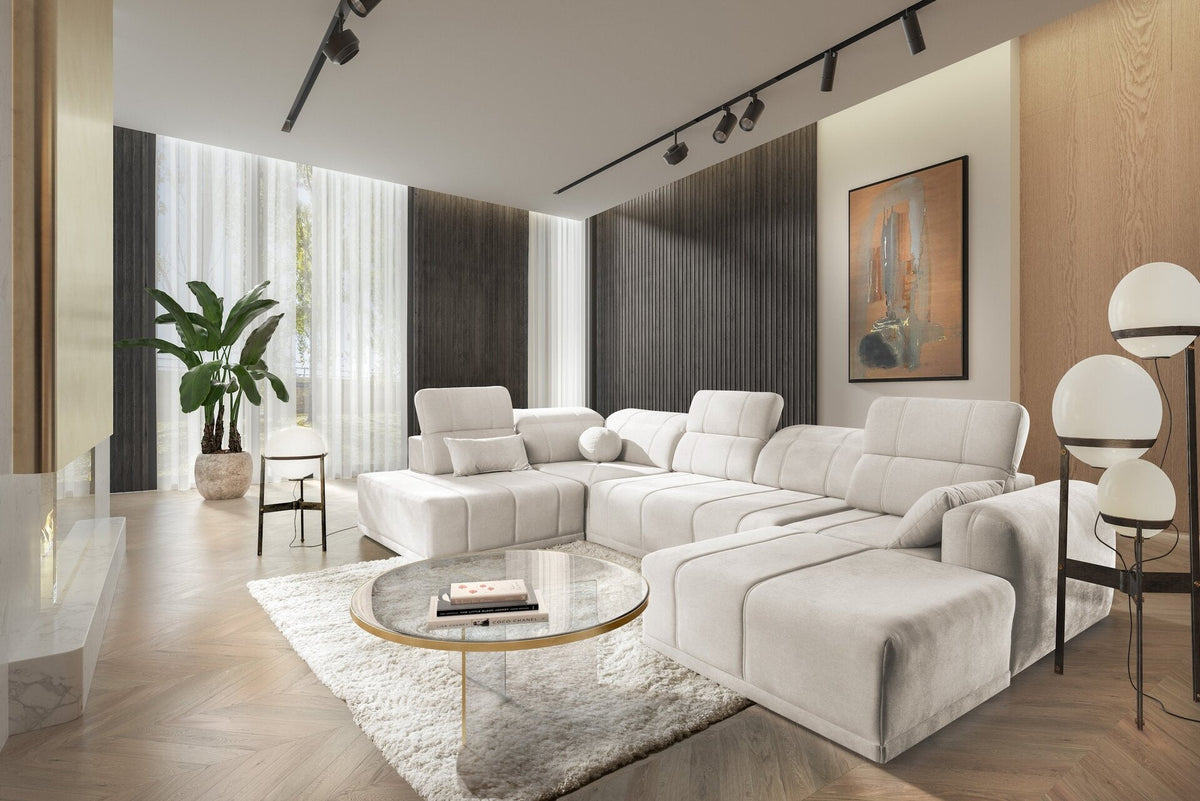 U-shaped Luxor VI corner sofa bed – left-hand