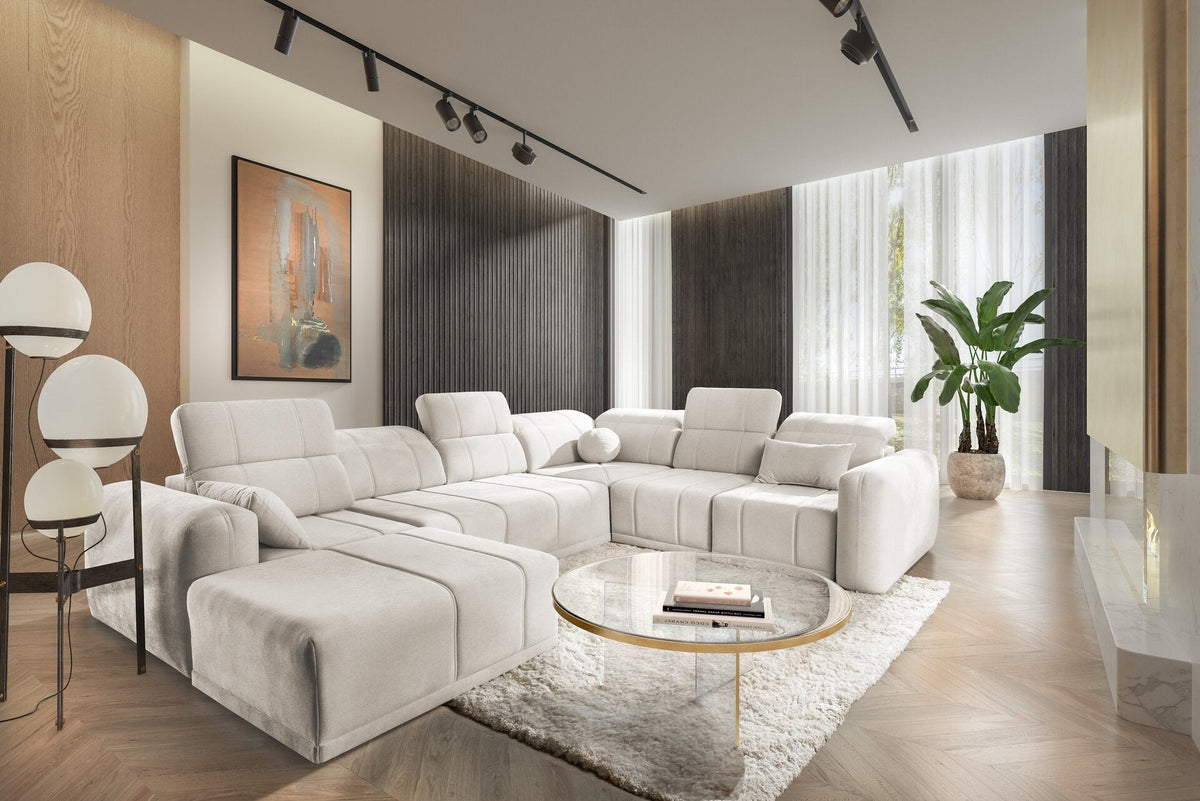 U-shaped Luxor VIII corner sofa bed – right-hand