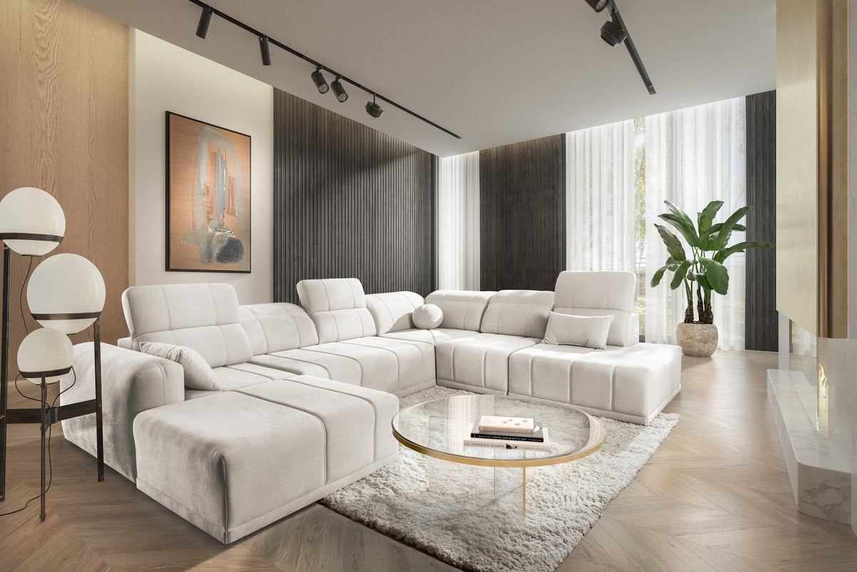 U-shaped Luxor X corner sofa bed – right-hand