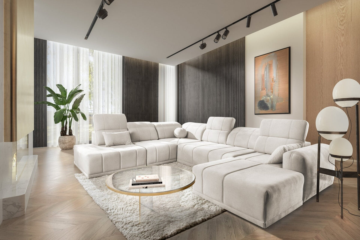 U-shaped Luxor X corner sofa bed – left-hand