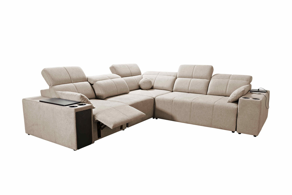 Milano III mix corner sofa bed and recliner – right-hand