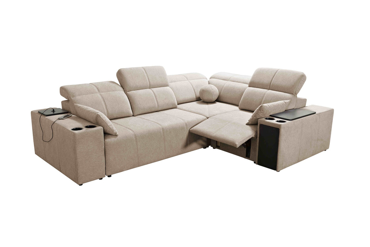 Milano II mix corner sofa bed and recliner – left-hand